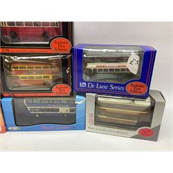 Twelve modern die-cast scale models of coaches and buses, to include nine Exclusive First Edition models; all in original boxes or perspex display cases 