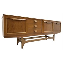 Stateroom by Stonehill - mid-20th century teak sideboard, fitted with single cupboard, double cupboard and three drawers