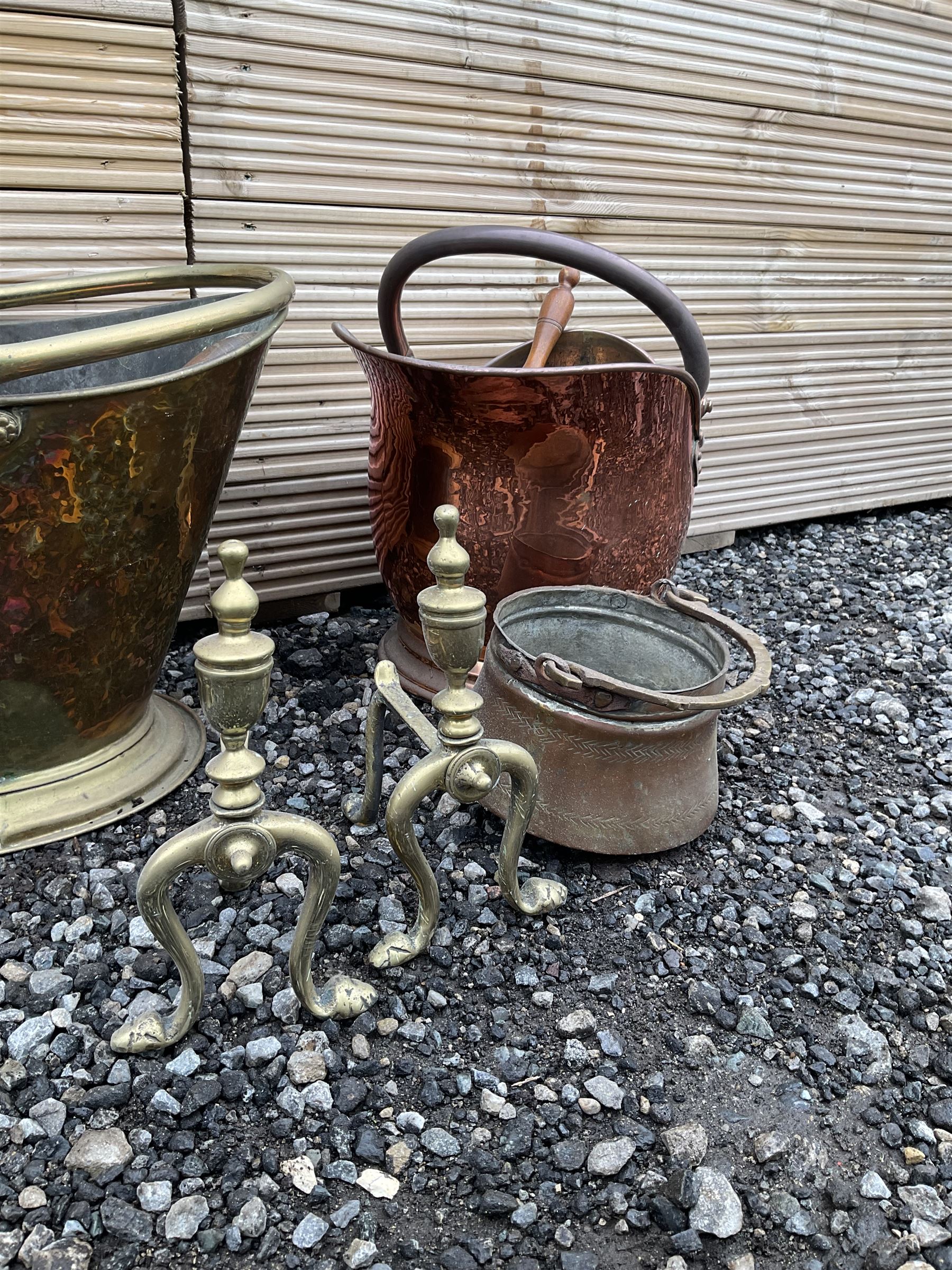 Collection of metal ware - copper coal scuttle, brass coal scuttle etc. - THIS LOT IS TO BE COLLECTED BY APPOINTMENT FROM DUGGLEBY STORAGE, GREAT HILL, EASTFIELD, SCARBOROUGH, YO11 3TX