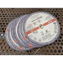 Handy Power angle grinder with discs, Nutool Compound mitre saw with spare discs, chain sharpener and angle grinder on stand - THIS LOT IS TO BE COLLECTED BY APPOINTMENT FROM DUGGLEBY STORAGE, GREAT HILL, EASTFIELD, SCARBOROUGH, YO11 3TX