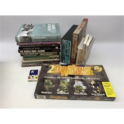 Nineteen modern books including The Western Front Experience by Gary Sheffield in slip case, boxed set of three on WW1 etc; together with a boxed set of 20th Century Warfare CD-ROMS etc