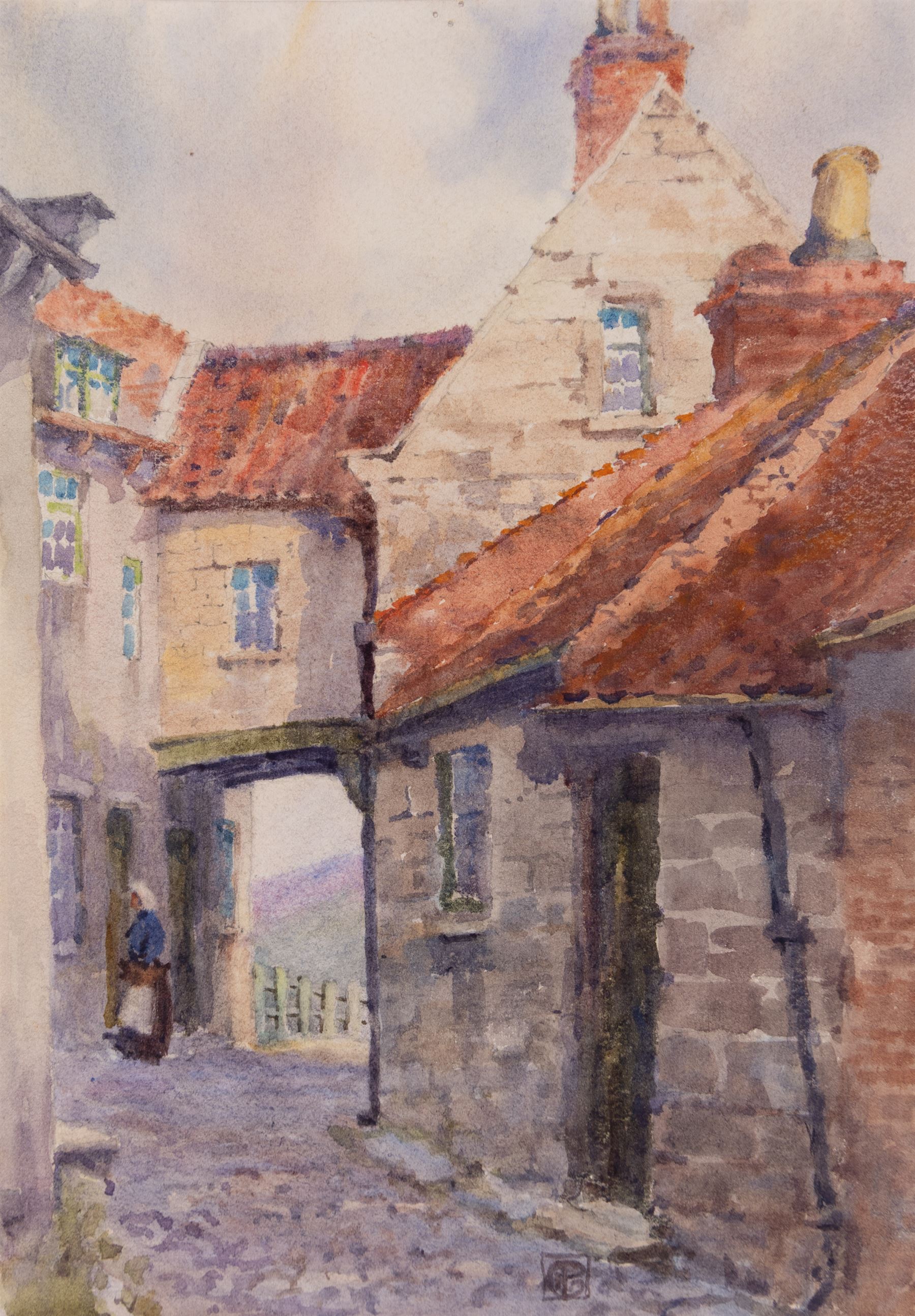George Farquhar Pennington (British 1872-1961): Robin Hoods Bay and Runswick Bay, four watercolours, one signed with monogram, max 25cm x 35cm (4) (unframed)