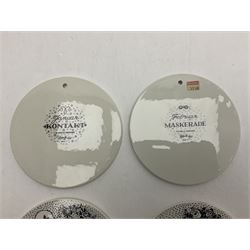 Bjorn Wiinblad for Nymolle Denmark set of twelve calendar wall plaques, D15cm