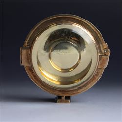 Late 20th century silver-gilt lunette, of circular form with bevelled glass centre, hallmarked Hayes & Finch Ltd, Birmingham 1977, H7.5cm
