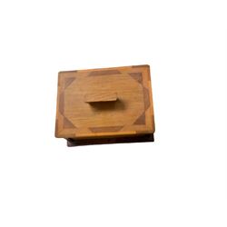 Wooden jewellery box, with three draws and a hinged lid, together with another box, jewellery box H20cm 