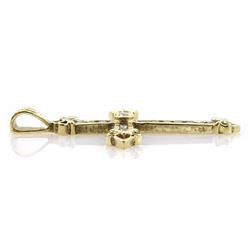 9ct gold diamond cross pendant, hallmarked