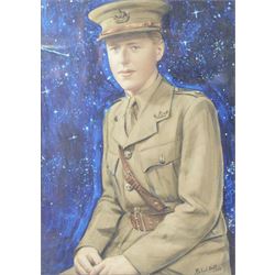 Richard Hall (British 19th/20th Century): Portrait of an Officer, framed, marked to the ba...