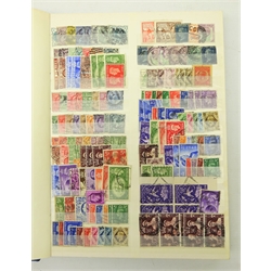  Great British mainly used, all reigns stamp collection including commemorative, definitives, regional etc, approx 2500-3000 stamps, in one stock book  