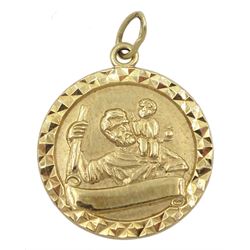 9ct gold St. Christopher pendant, hallmarked