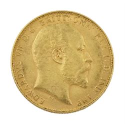 King Edward VII 1908 gold full sovereign coin, Perth mint