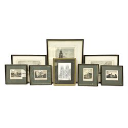 Collection early engravings and prints mostly relating to Boston Lincolnshire max 20cm x 15cm (8)