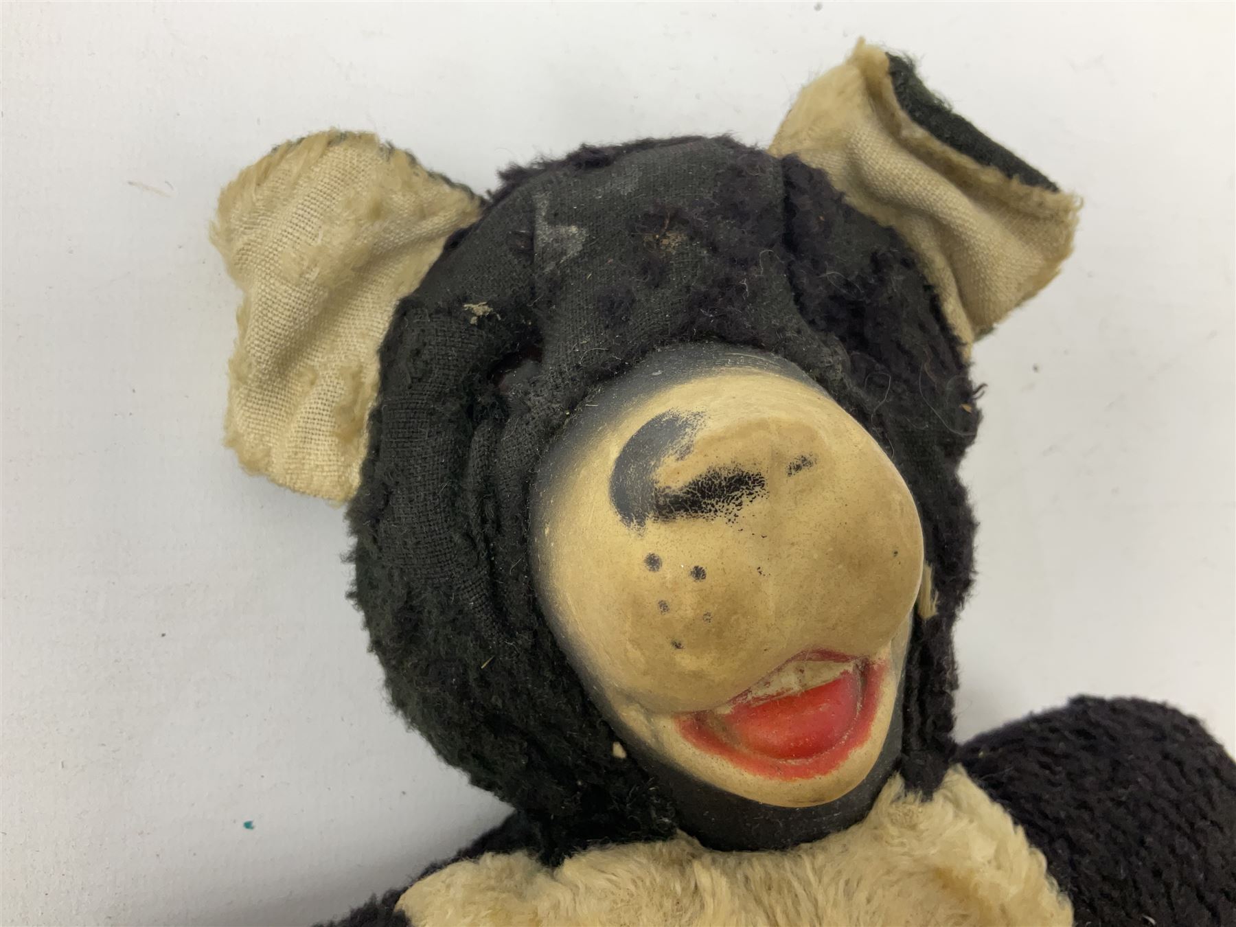 1950s fashion doll reputedly used for advertising children's wellingtons in a shoe shop window H30cm; and two soft toys (3)