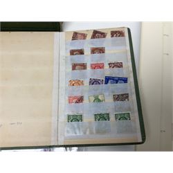 World stamps including France, Australia, Bahamas, Barbados, British East Africa, British Honduras, Canada, India, Japan etc, housed in various albums or folders