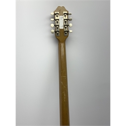 Eight-string bouzouki with segmented rosewood back and spruce top, L97cm