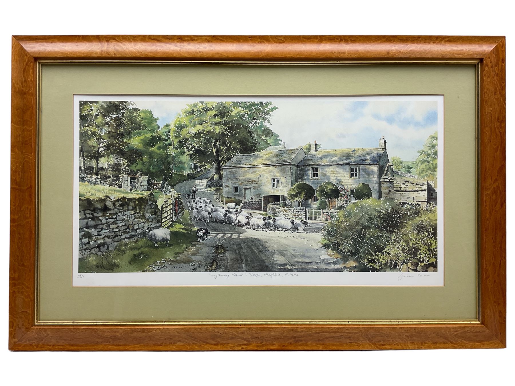 Graham Carver (Yorkshire 20th century): Graham Carver (Yorkshire 20th century): 'Lengthening Shadows - Thorpe Wharfedale', limited edition print signed and titled in pencil 29cm x 61cm