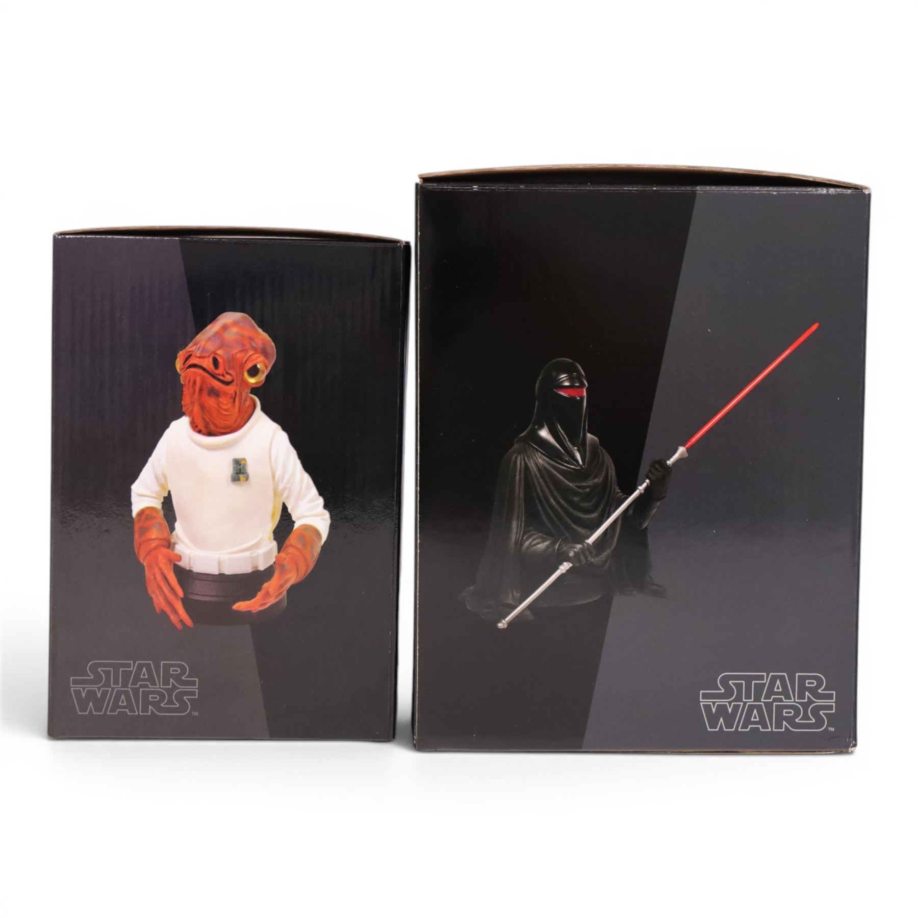 Two Gentle Giant limited edition Star Wars Collectible Mini Busts, Admiral Ackbar and The Force Unleashed Shadow Guard, both boxed with certificates
