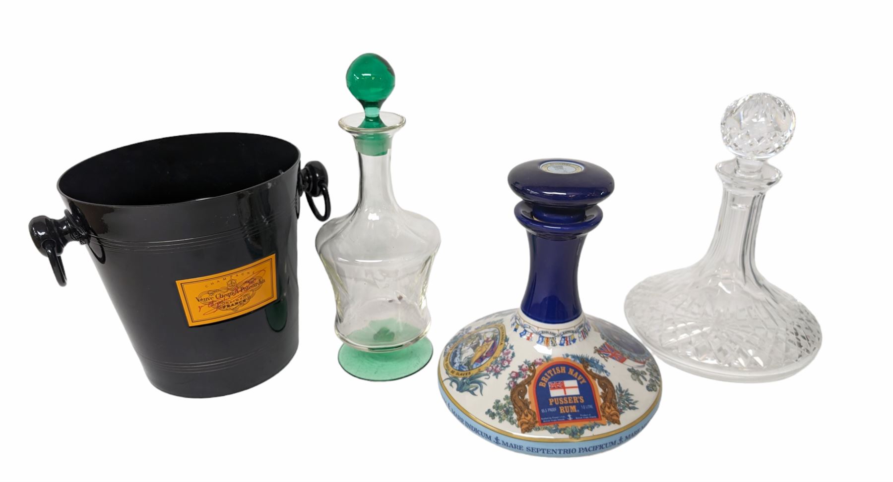 Wade Pussers rum ship decanter, together with another ship decanter etc 