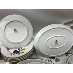 Royal Worcester Evesham pattern part dinnerwares, to include, three covered tureen of various sizes, two serving platters, eight dinner plates, sauce jug and plate etc (37)