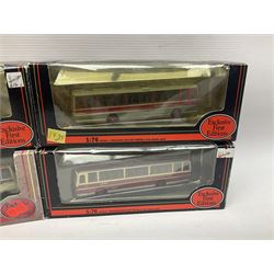 Thirty-one modern die-cast models of buses, coaches and wagons of various scales by EFE, Lledo, Oxford Die-Cast, Atlas etc, to include EFE 15702, 15704 and 15708 boxed; further models are unboxed 