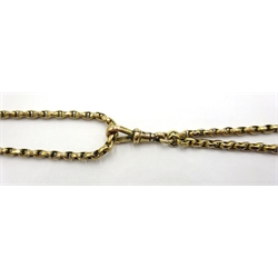  Victorian gold muff chain stamped 9ct, approx 25.5gm  