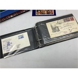Stamps, including postal history interest items, various first day covers, stamps relating to Royal events etc, housed in various folders, in one box
