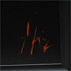 Fabian Perez (Argentina 1967-): 'Embrace II', limited edition hand-embellished giclee print on canvas signed and numbered 2/195, with certificate of authenticity verso 75cm x 50cm