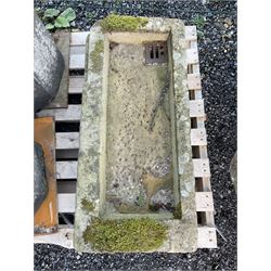 19th century rectangular stone shallow sink planter - THIS LOT IS TO BE COLLECTED BY APPOINTMENT FROM DUGGLEBY STORAGE, GREAT HILL, EASTFIELD, SCARBOROUGH, YO11 3TX