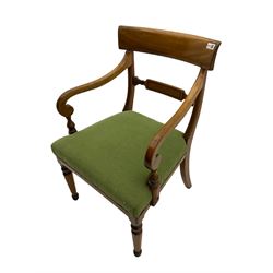 19th century mahogany open elbow chair