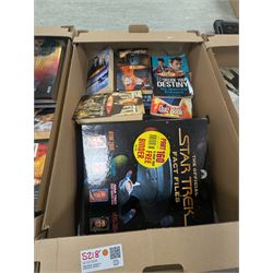 Large collection of Sci-Fi books and ephemera, including Star Wars, Star Trek and Doctor Who novels, in four boxes