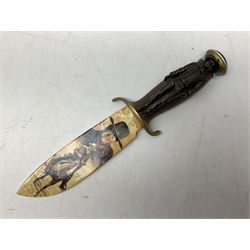 The Bradford Exchange John Wayne bowie decorative knife, L27cm and John Wayne Tall in the Saddle Galloping Thunder figure group