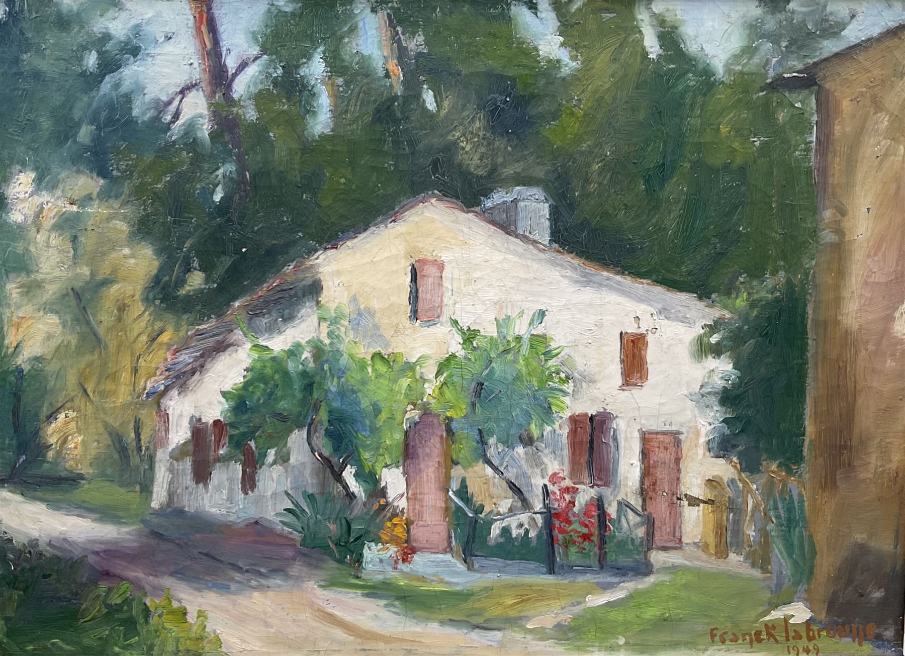 Franek la Broulle (French mid 20th century): 'Moulin de la Billardiere', oil on canvas signed and dated 1949, titled verso 40cm x 54cm