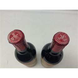 Grand Cru Classe Chateau Kirwan Haut-Medoc 1957 wine, unknown contents and proof, two bottles (2)