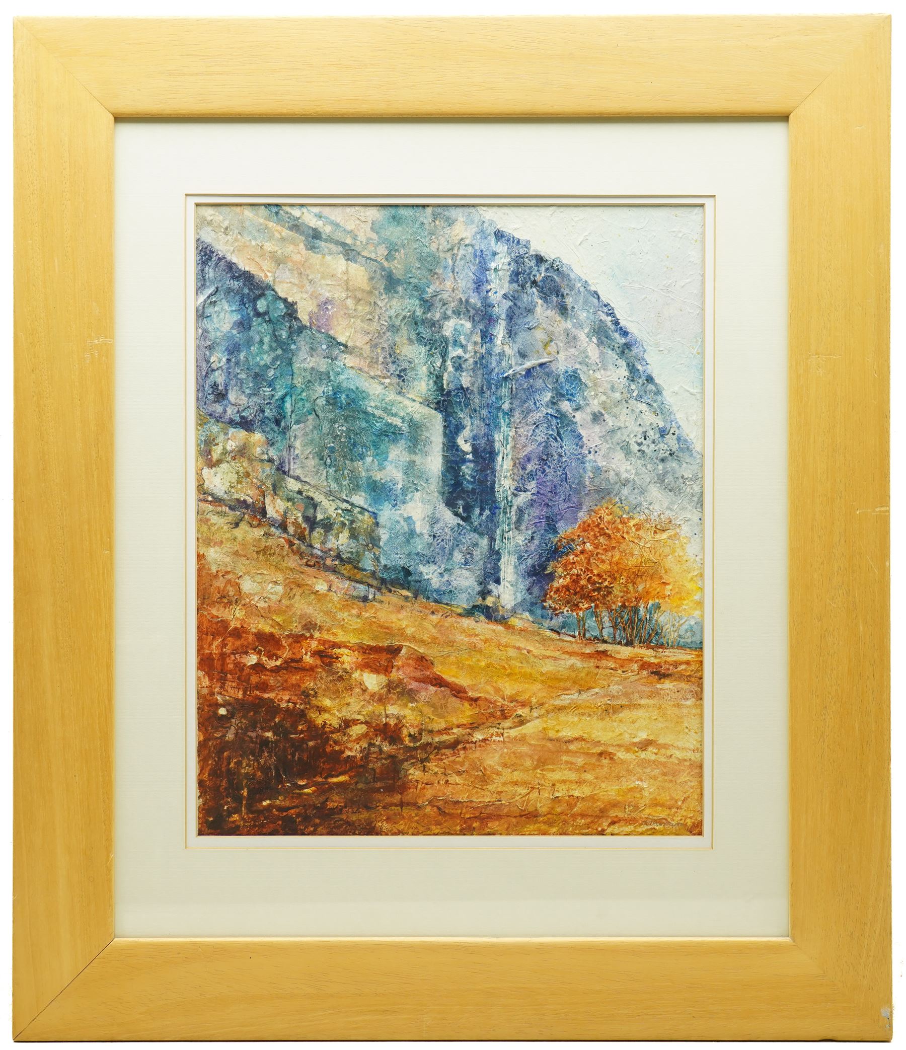 Keith Mountain (British 1944-): Cliff Face and Trees, watercolour on textured paper signed 44cm x 35cm 