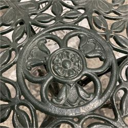 Cast aluminium green painter garden table and white painted chairs  - THIS LOT IS TO BE COLLECTED BY APPOINTMENT FROM DUGGLEBY STORAGE, GREAT HILL, EASTFIELD, SCARBOROUGH, YO11 3TX