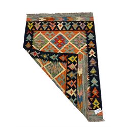 Chobi Kilim multi-coloured rug, geometric design