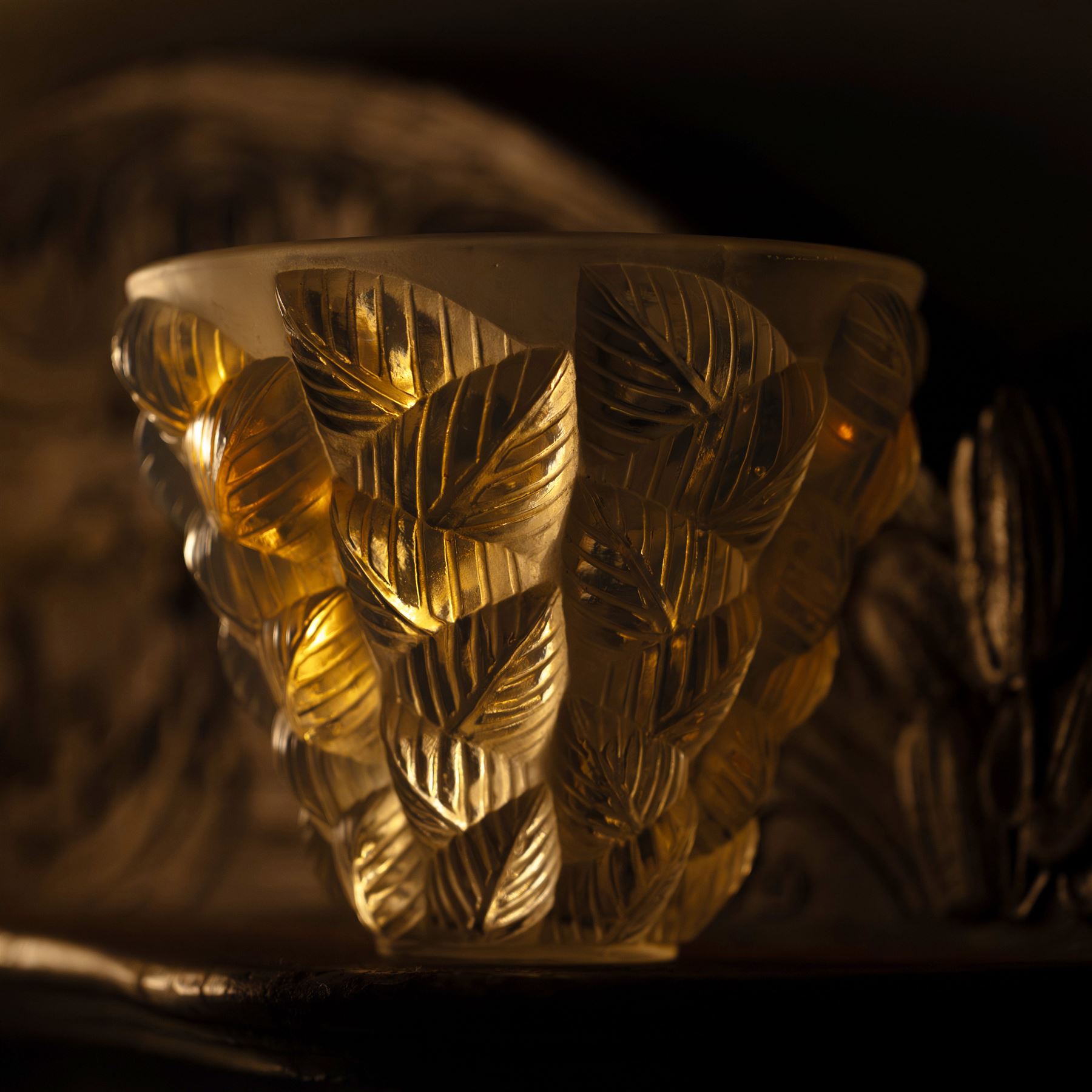 Rene Lalique (French, 1860-1945), Moissac pattern opalescent glass vase, model 992, designed circa 1930, moulded signature beneath, H13cm