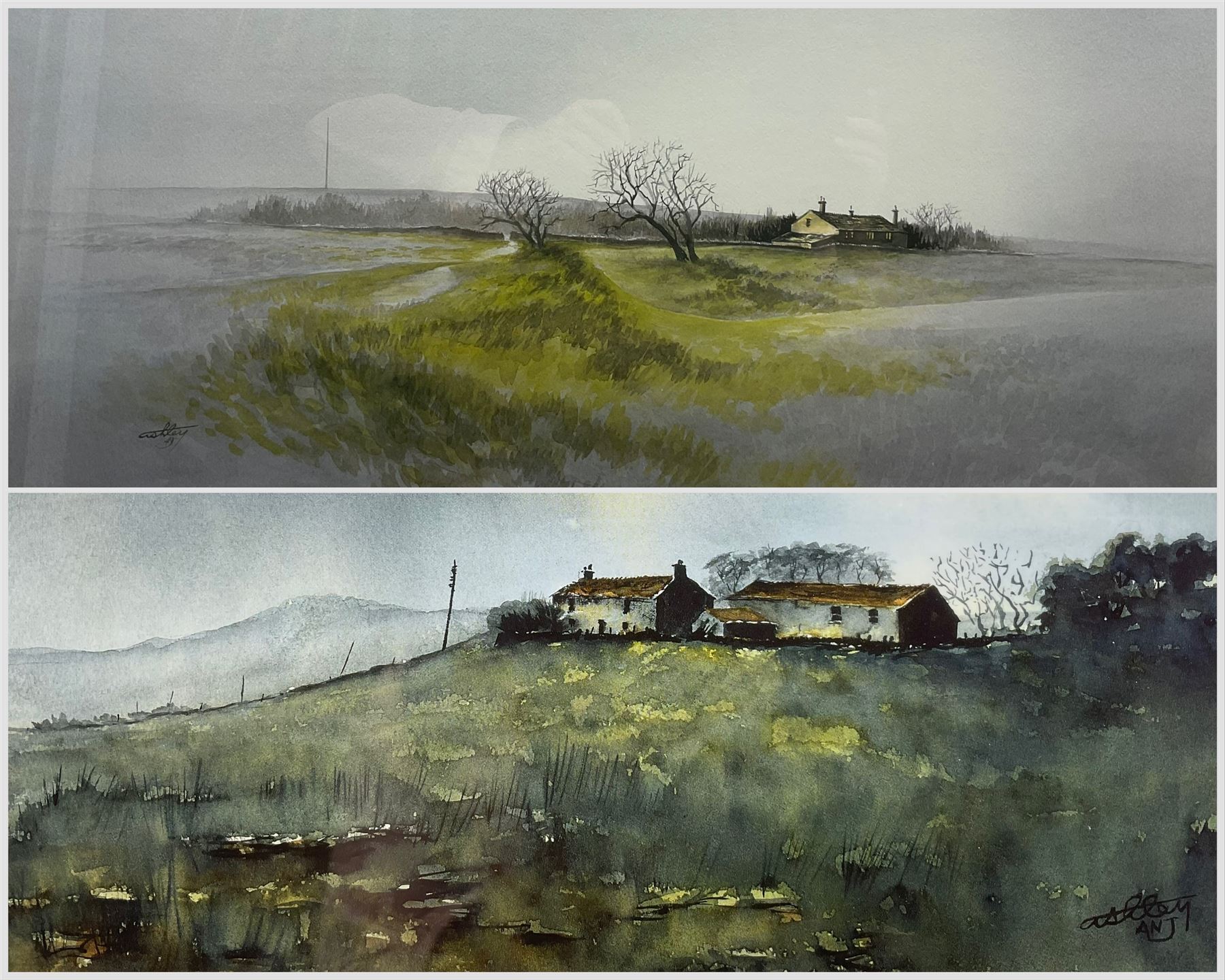 Ashley Jackson (Northern British 1940-): Dales Cottages, two limited edition colour prints signed in pencil; three Ashley Jackson signed books max 44cm x 67cm (5)