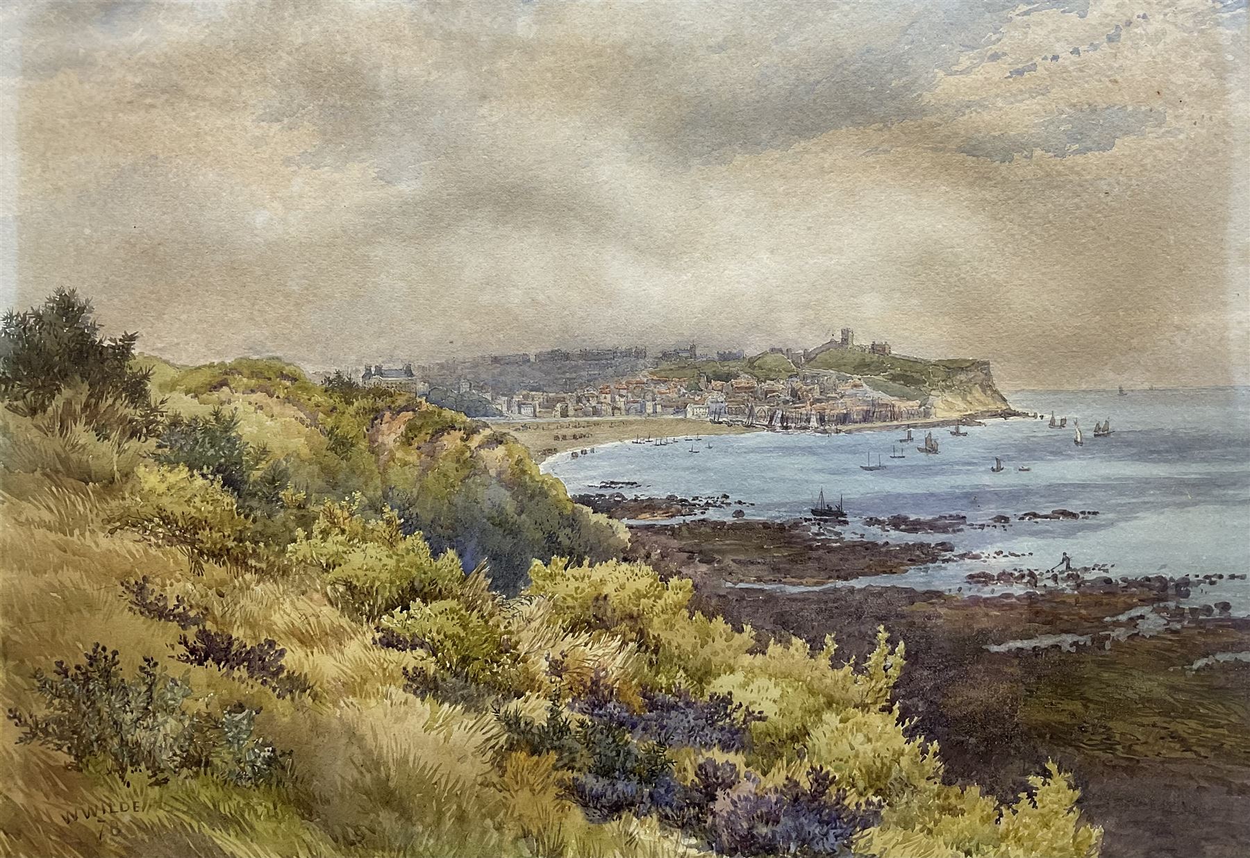 William Wilde (British 1826-1901): View of Scarborough, watercolour signed and dated '78, 34cm x 49cm 
