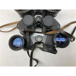 Ten cased pairs of binoculars, to include Rainbow 20x60, Barr & Stroud 7x, Yashica 7x50, Ross London Stepmur 10x50, Wray London Defiant 10x35, Canon 8x30 etc
