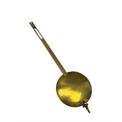 Winterhalder & Hofmeier- German 8-day oak cased mantle clock, in an architectural styled case with a gable pediment and recessed carving to the tympanum, square brass dial flanked by carved reeded pilasters and capitals, with open carved silk backed sound frets on a shaped plinth with padded feet, brass dial with cast spandrels and silvered chapter, Roman numerals, minute track and stylised gothic hands, conforming chime/silent and pendulum regulation dials, twin train going barrel movement with quarter-hour striking on two coiled gongs and the hours on one.
With pendulum.