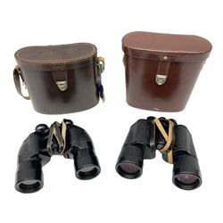 Carl Zeiss Jena Jenautic 7 x 50 binoculars, serial no. 4832985, together with a further Ross London 12 x 40 pair, both with cases