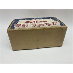 Pelham Puppet - three puppets comprising a painted wooden duck with felt mouth and wings with metal joints H12cm, in original box and instructions; and two further examples Type A cat with a hollow body H12cm, and a boy H23cm (3) 