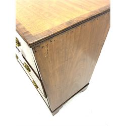 Early 19th century mahogany three drawer chest on bracket feet