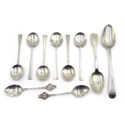  Various silver teaspoons hallmarked, approx 4.5oz  