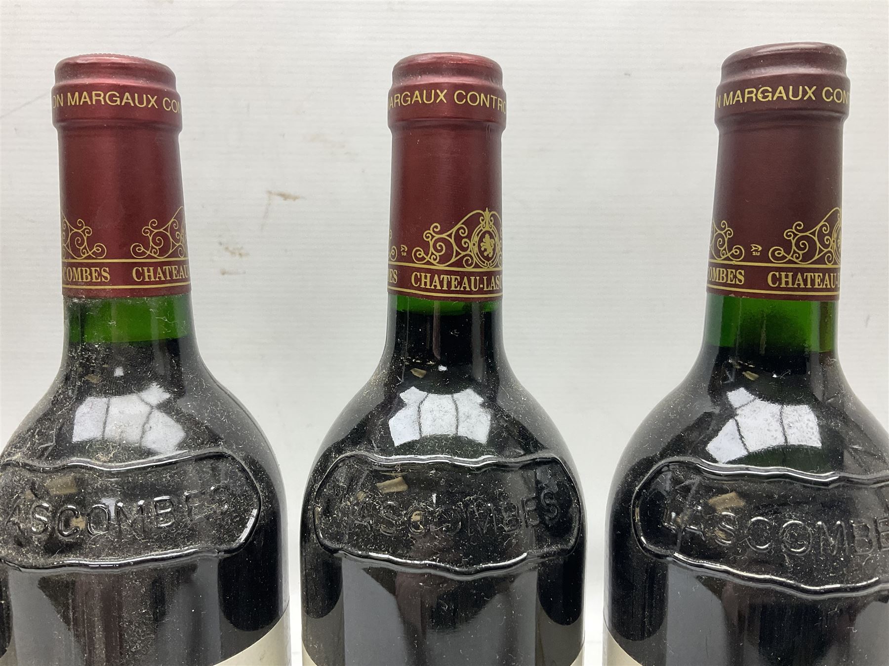 Chateau Lascombes, Margaux, comprising the years 1988, 1989, 1990, 1994 and 1995, 750ml 12.5% vol, together with Chateau Segonnes, 1993 Margaux, 750ml 12.5% vol (6)