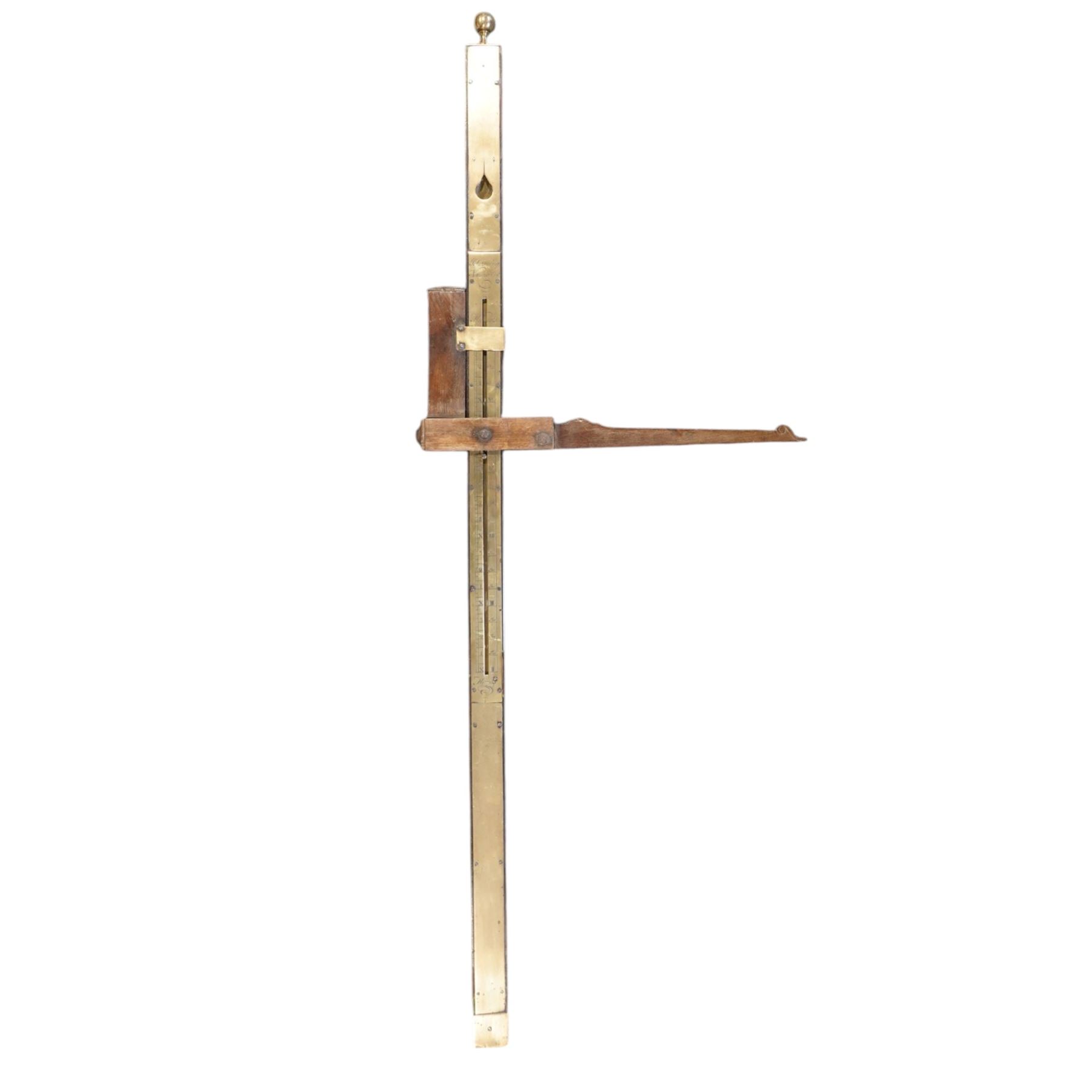 J Remming (Newmarket) - horse measure, with brass plaque to the front, with measuring scale marked in hands