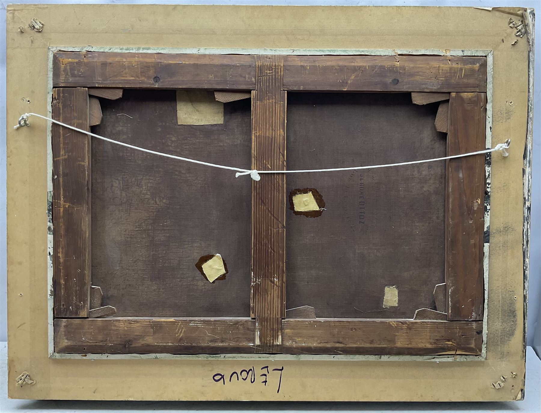 Louis Eugène Leroux (French 1833-1905): Gentleman Praying to a Shrine, oil on canvas signed and dated 1869, 51cm x 75cm