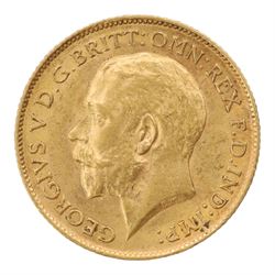 King George V 1912 gold half sovereign coin