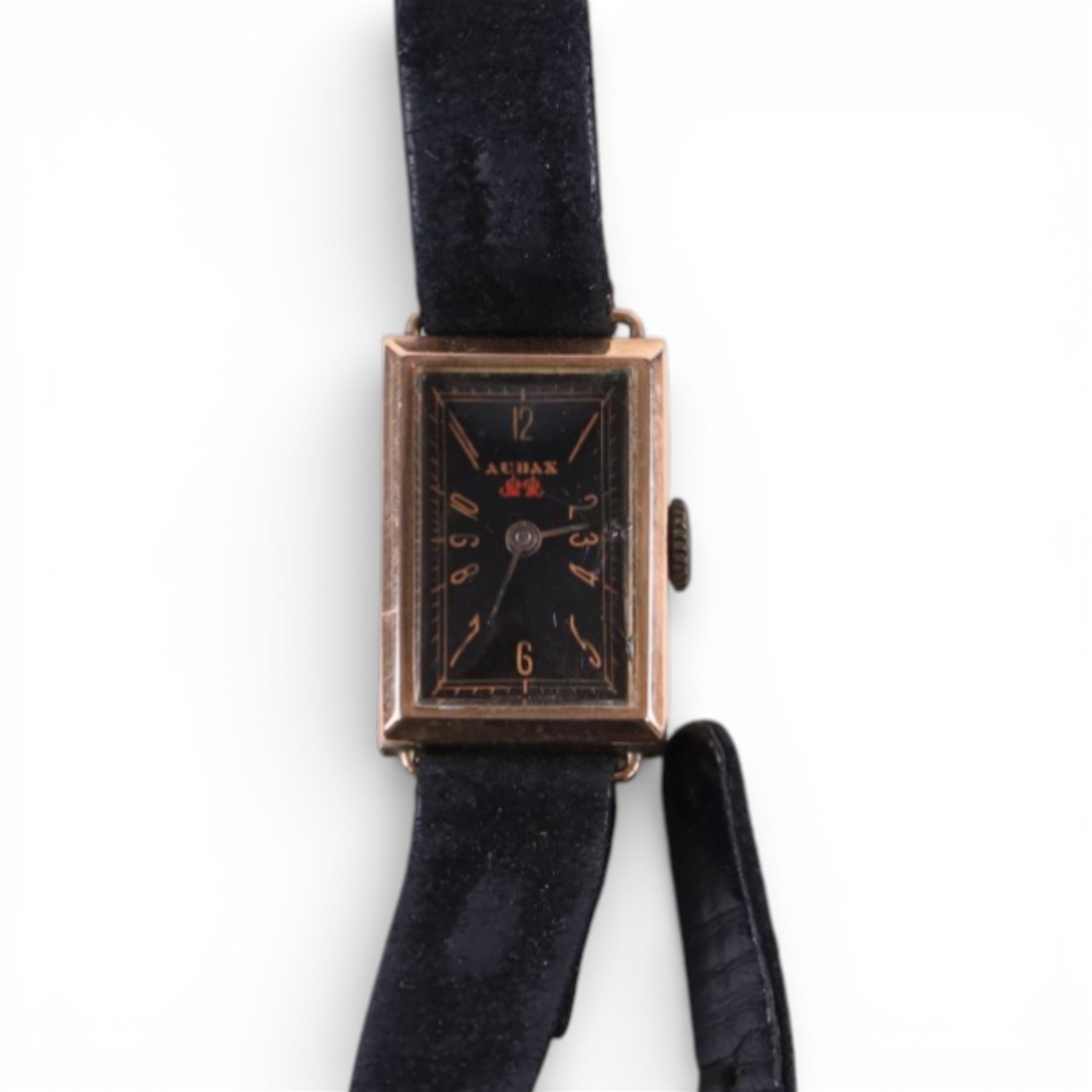 Tudor 9ct gold manual wind presentation wristwatch, Chester 1953 and an Audax 9ct gold manual wind wristwatch, on leather strap