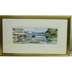  'The Estuary at Kingsbridge', watercolour signed by Ray Balkwill (British 1948-), titled verso 13cm x 35.5cm   
